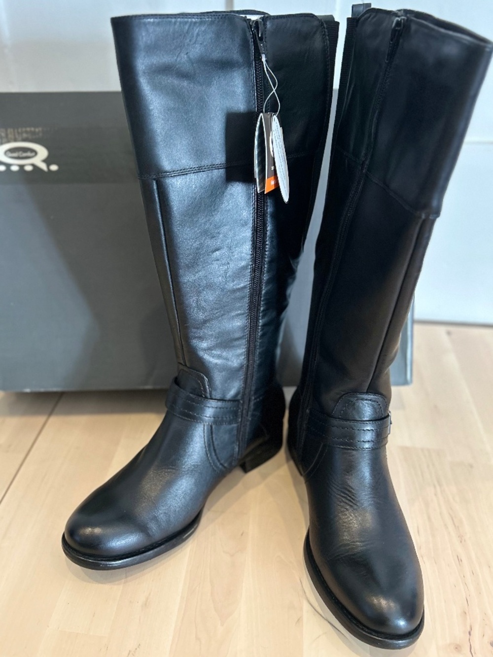 Black Leather Knee-High Riding Boot - NIB